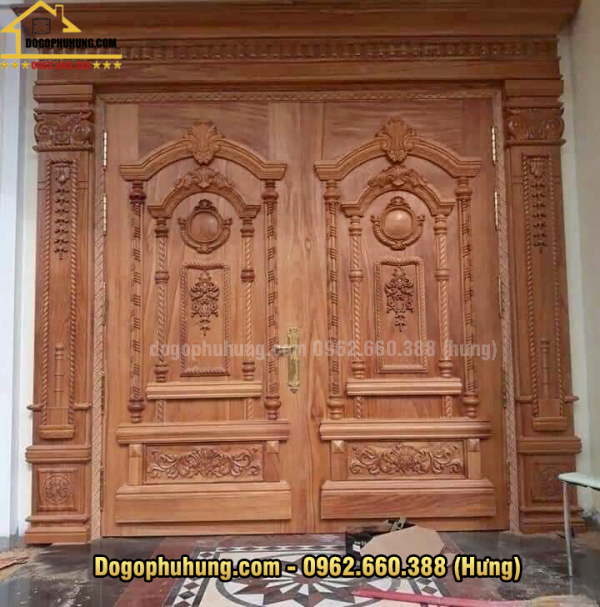 Cửa gỗ thông phòng, chính 1 cánh, 2 cánh, 4 cánh gỗ lim nam phi, gỗ đỏ, gỗ dổi, gỗ sồi. dogophuhung.com